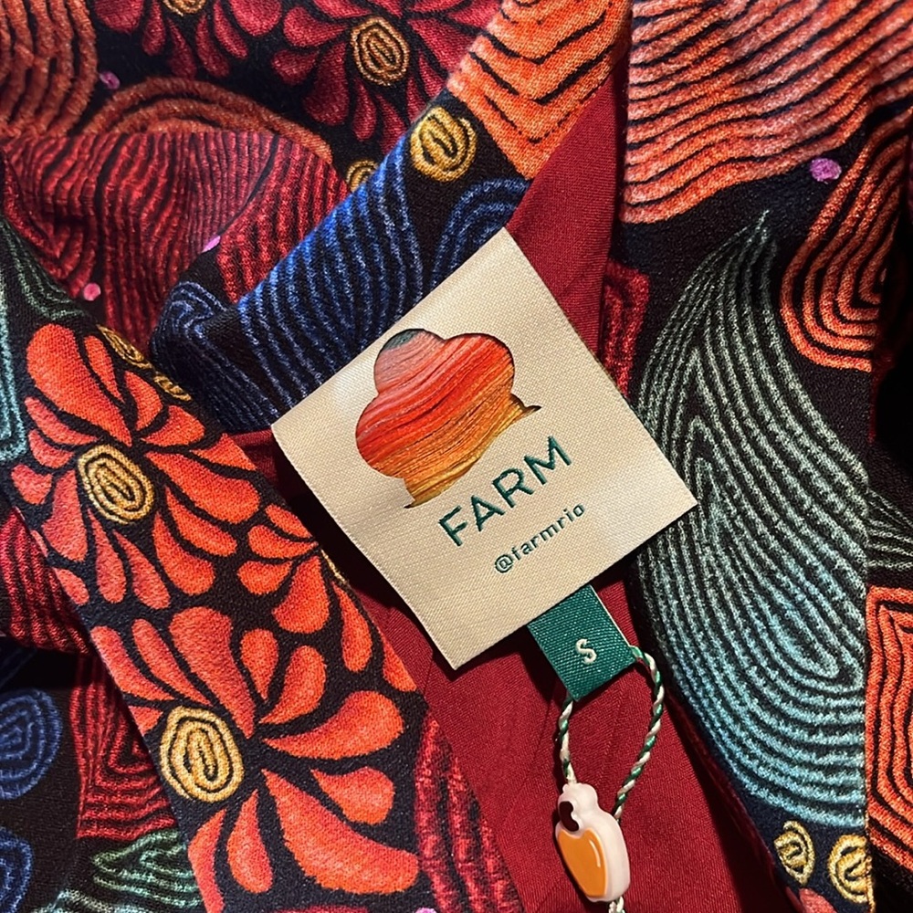 FARM Rio Red Orange Blue Green Floral Maxi Dress - Picture 6 of 11